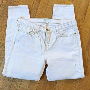 Current Elliott The Stiletto Ivory Salty Distressed Jeans Size 32 MSRP $188 USA